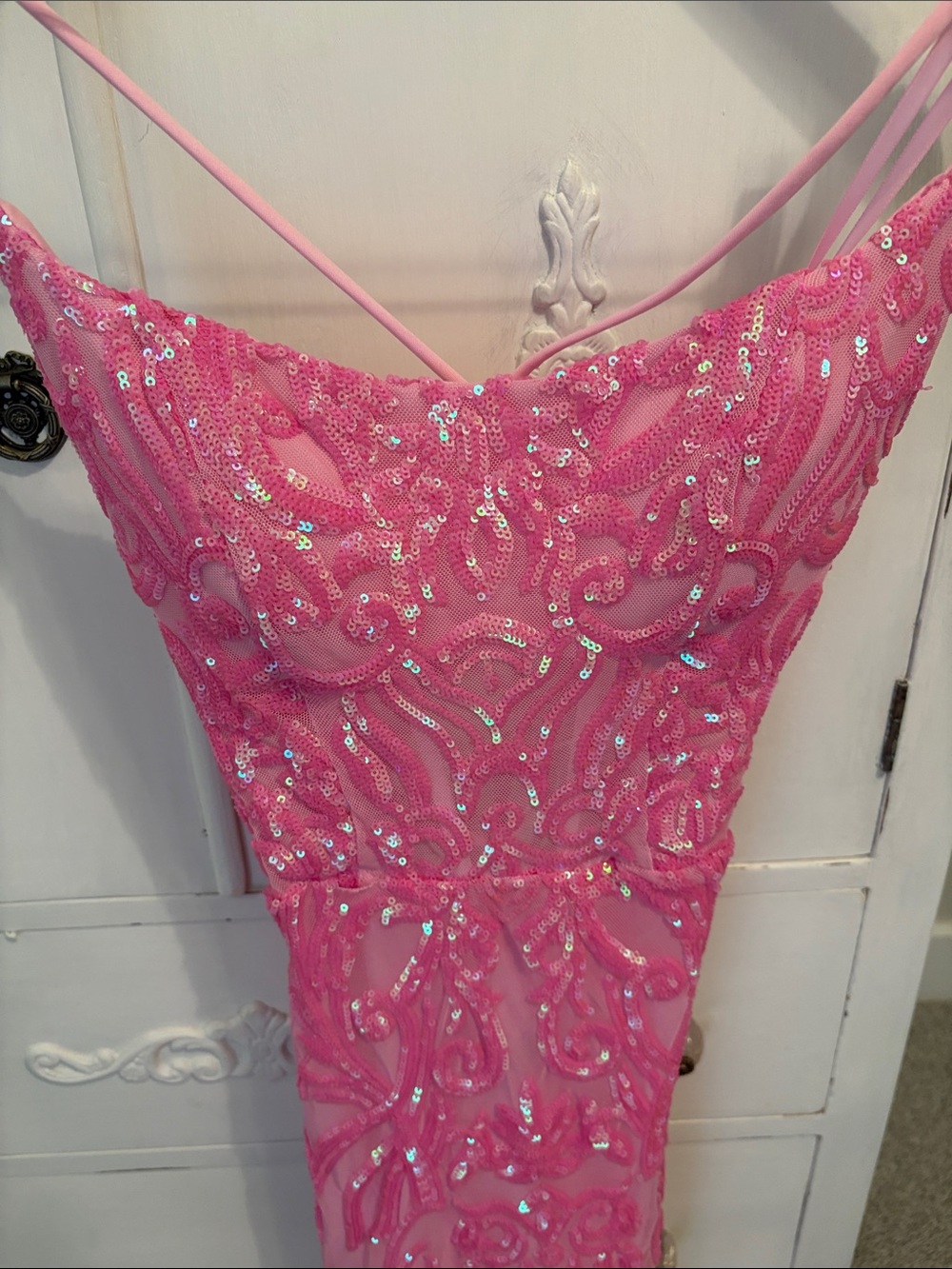 Windsor Leyla Sequin Strappy Back Mini Dress - Picture 2 of 7